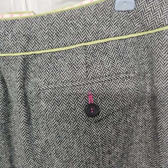 Vintage Sigrid Olsen Skirt Y2K Gray Herringbone Wool Twee Retro 6 - Picture 7 of 12